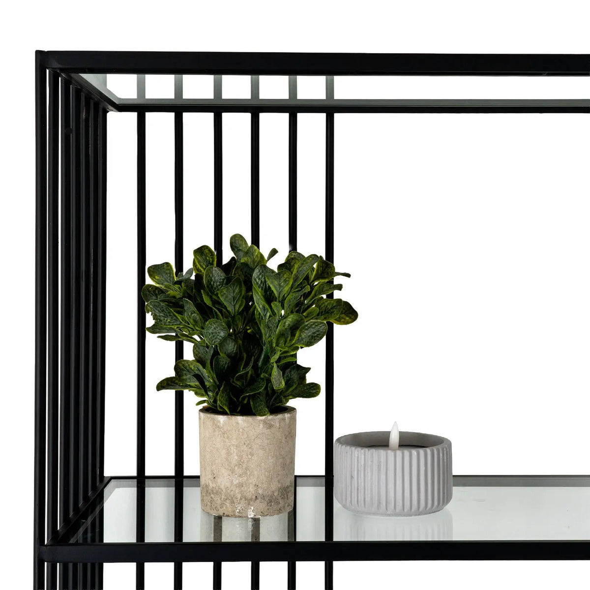 Alto Shelf Unit With Glass Shelves