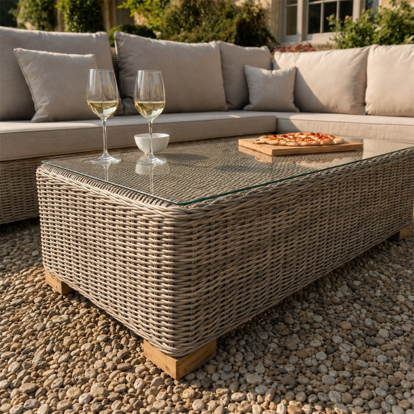 Capri Collection Outdoor Large Corner And Coffee Table Set