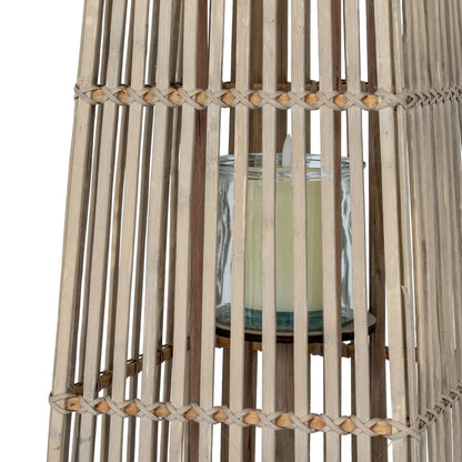 Medium Silo Wicker Lantern With Glass Holder