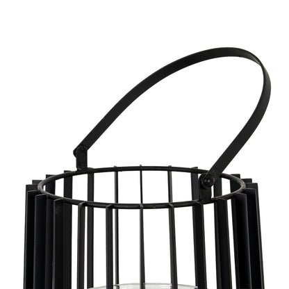 Lynk Small Lantern With Handle And Glass Candle Holder
