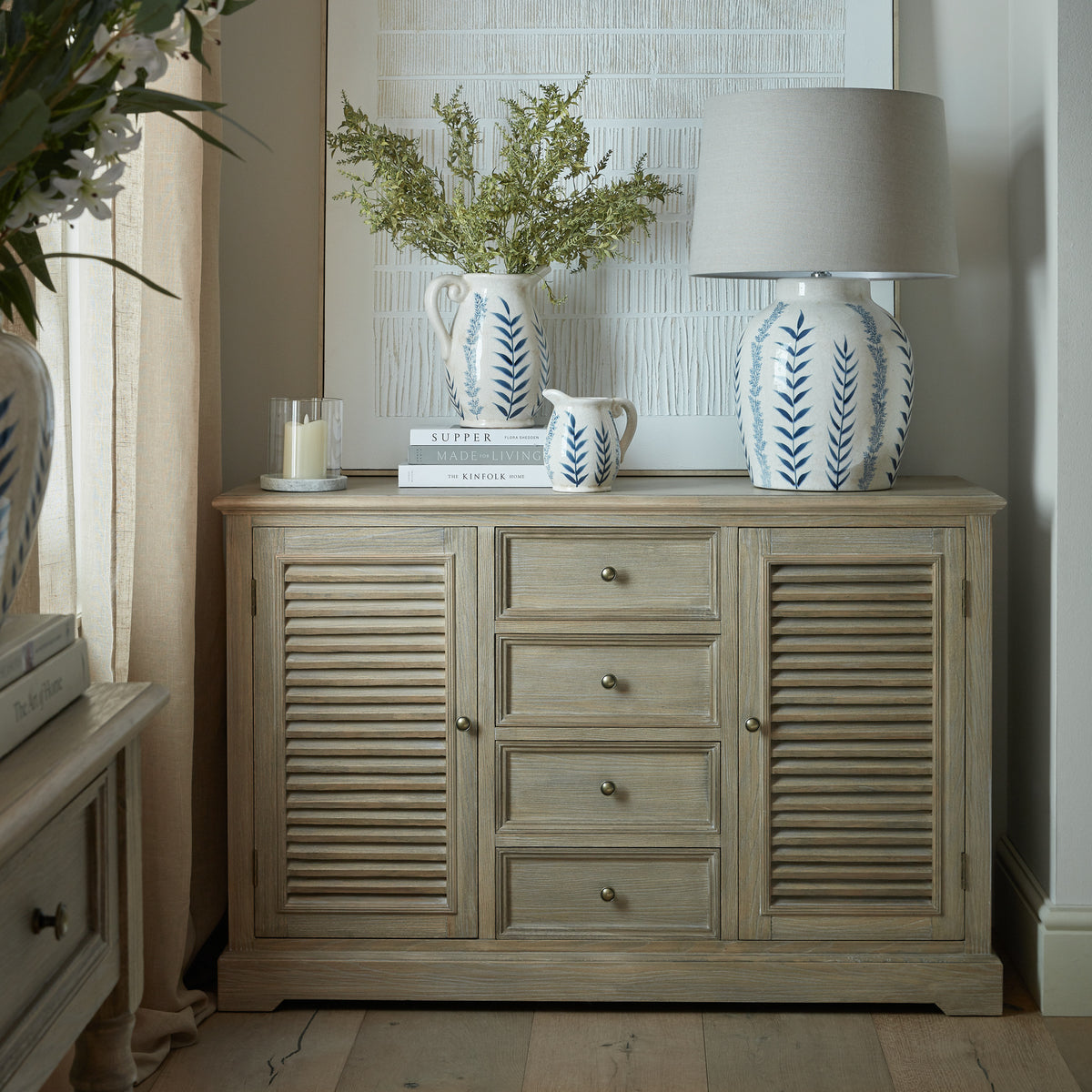 Delphine Large Dresser Base with 2 Doors & 4 Drawers .