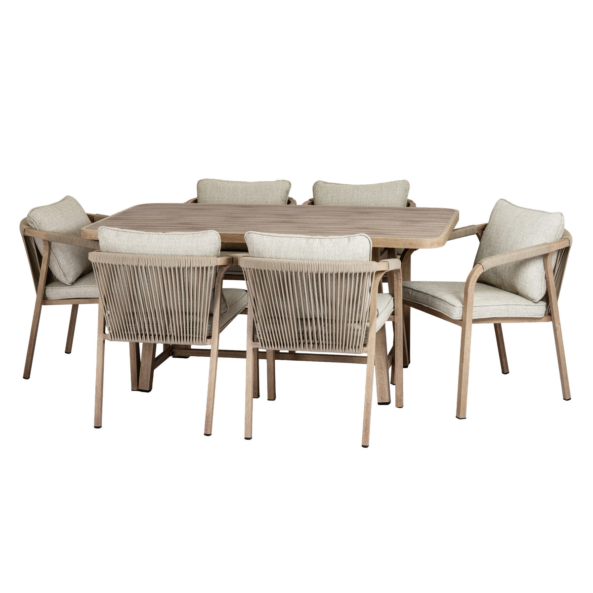 Harlow Collection Outdoor 6 Seater Dining Set