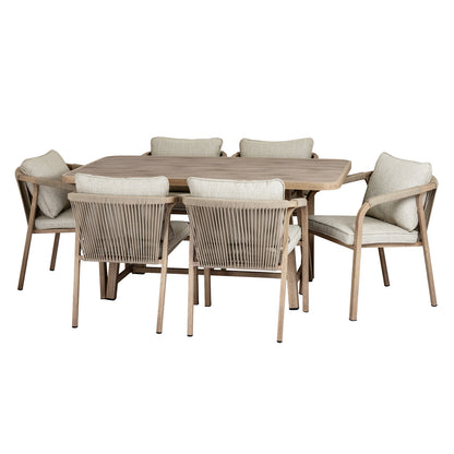 Harlow Collection Outdoor 6 Seater Dining Set