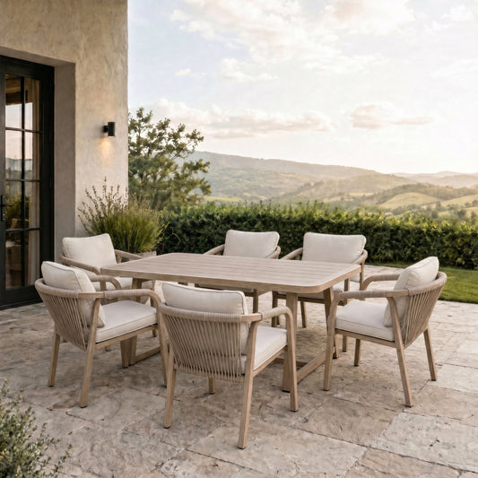 Harlow Collection Outdoor 6 Seater Dining Set