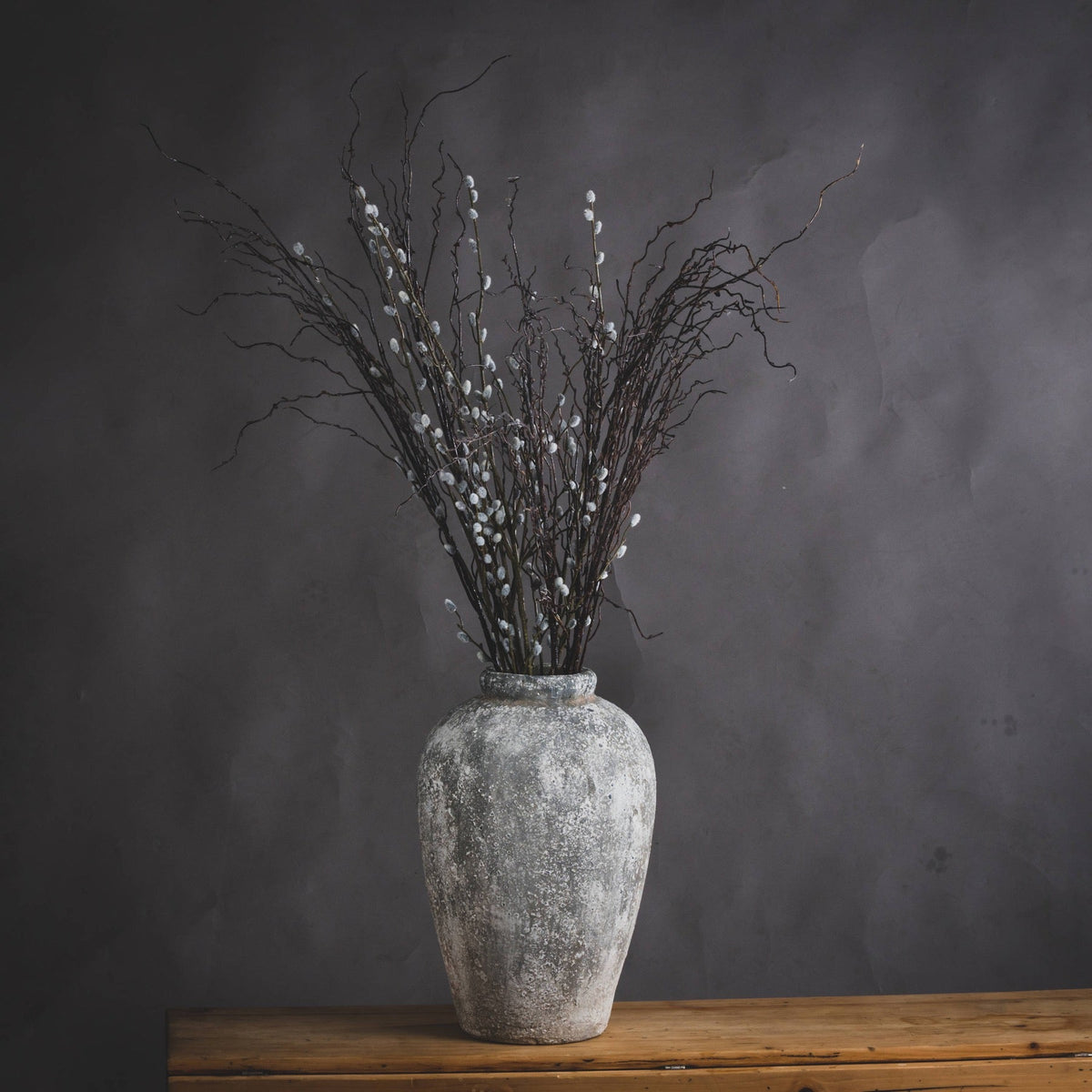 Aged Stone Tall Ceramic VaseLarge.