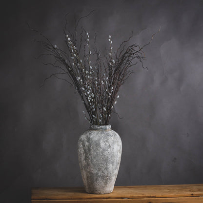 Aged Stone Tall Ceramic VaseLarge.