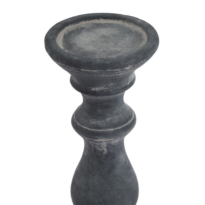 Amalfi Grey Column Candle HolderSmall.