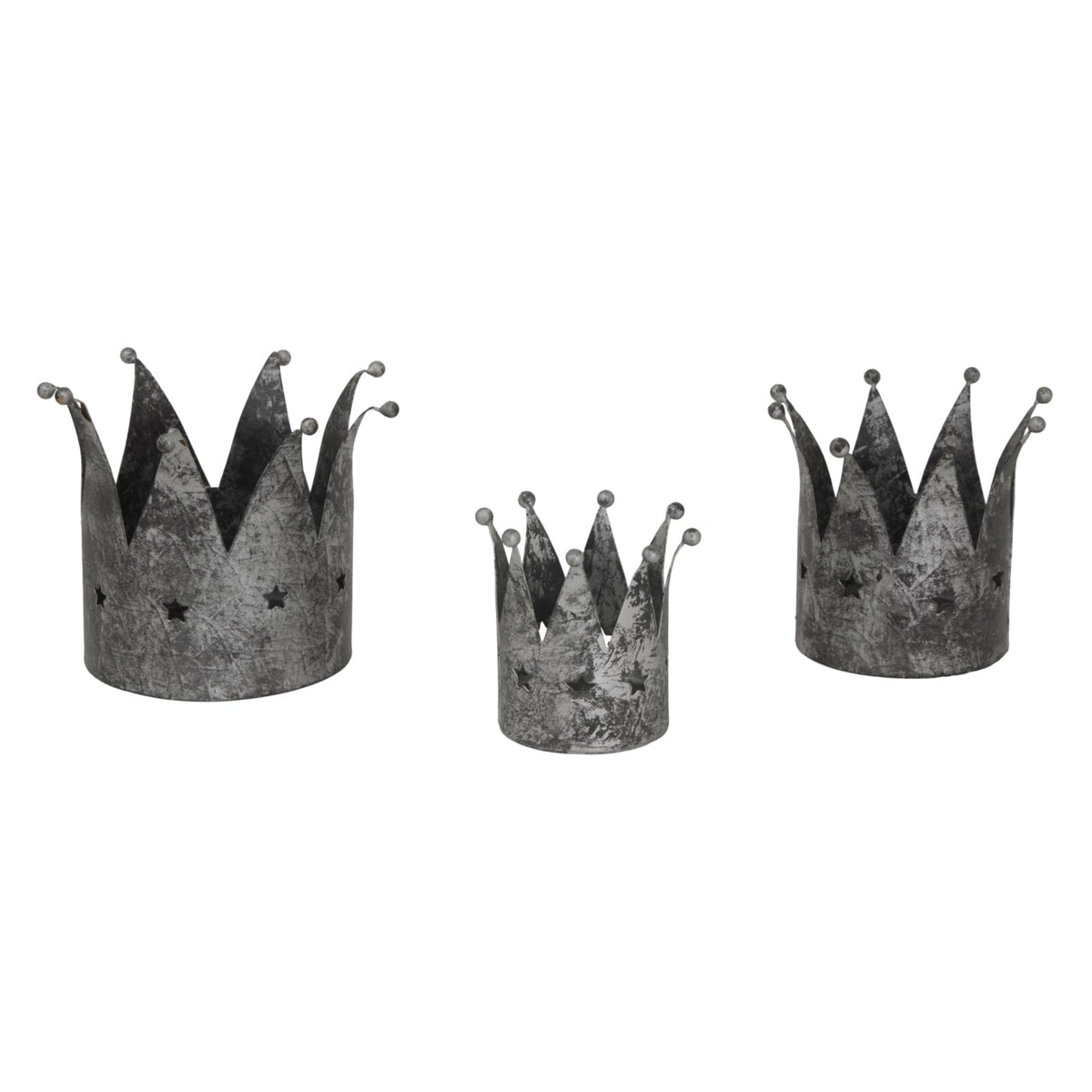 Antique Silver Crown Candle HolderSmall.