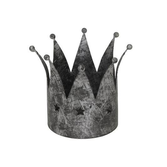 Antique Silver Crown Candle HolderSmall.