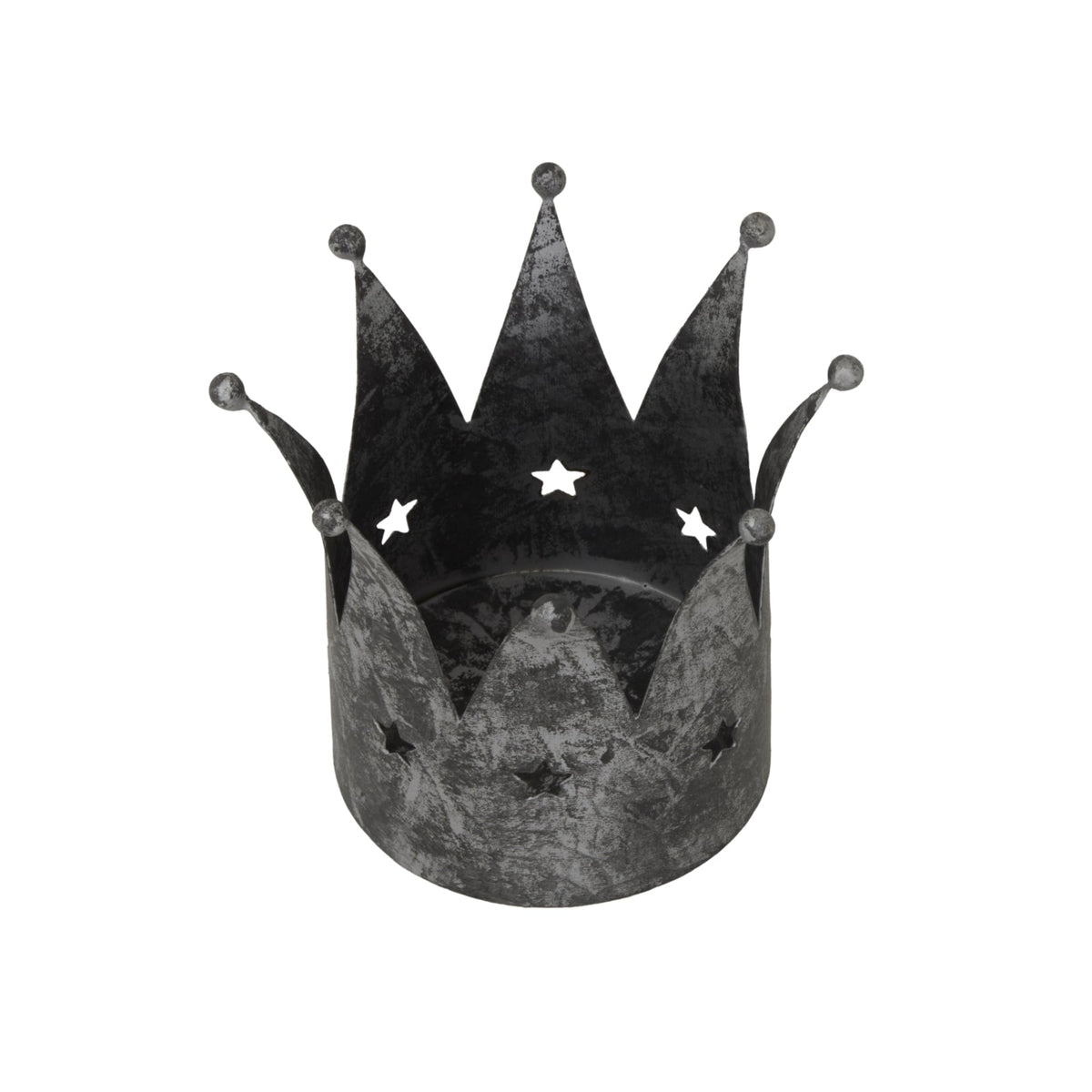 Antique Silver Crown Candle HolderSmall.