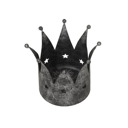 Antique Silver Crown Candle HolderSmall.