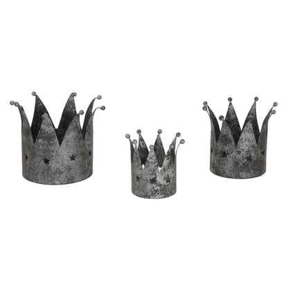 Antique Silver Crown Tealight HolderSmall.