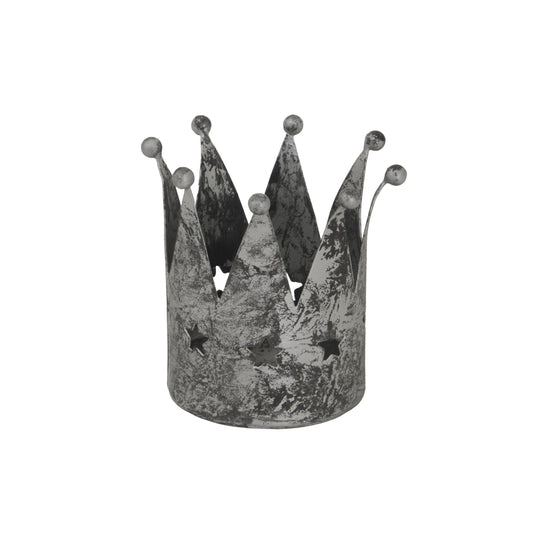 Antique Silver Crown Tealight HolderSmall.