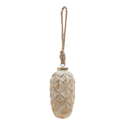 Antique White Wash Pine Cone BaubleSmall.