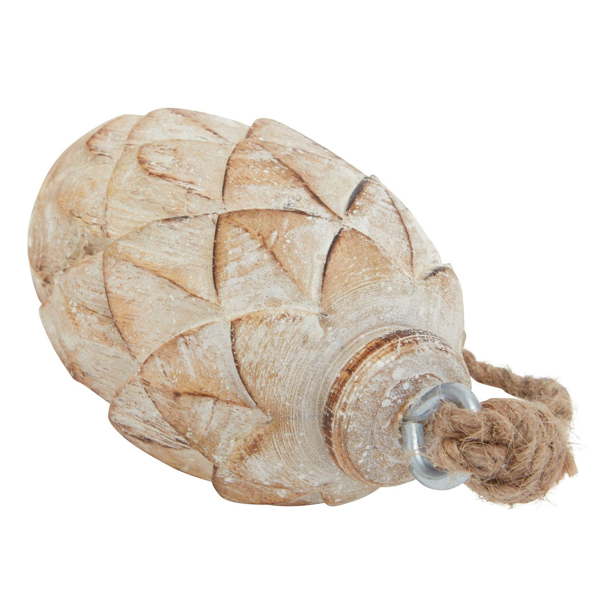 Antique White Wash Small Pine Cone BaubleSmall.