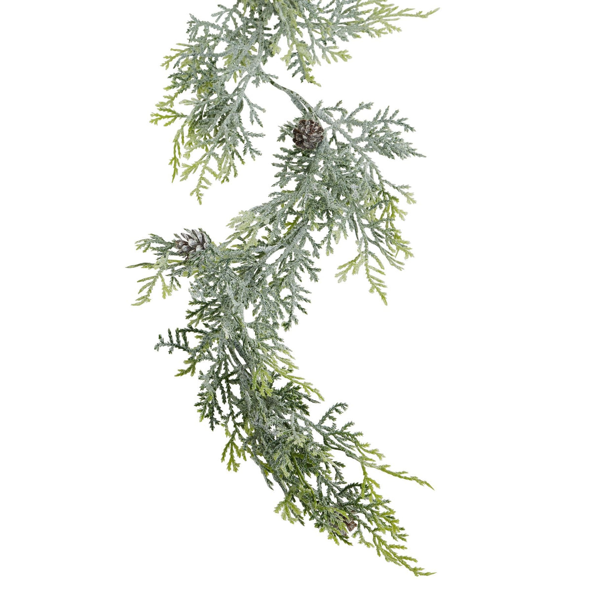 Frosted Pine Garland With PineconesSmall.