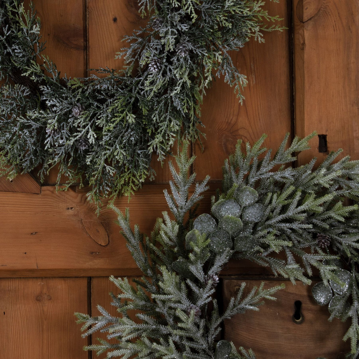 Frosted Pine Wreath With PineconesSmall.