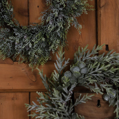 Frosted Pine Wreath With PineconesSmall.
