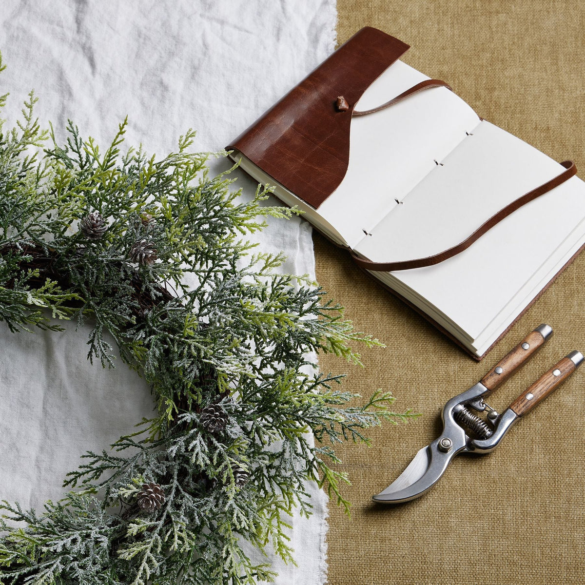Frosted Pine Wreath With PineconesSmall.