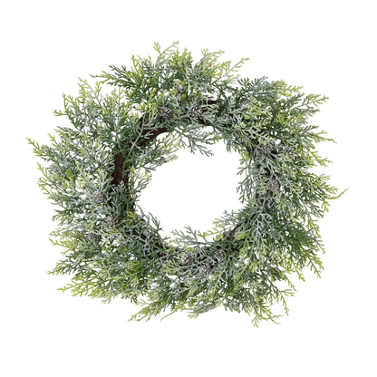 Frosted Pine Wreath With PineconesSmall.