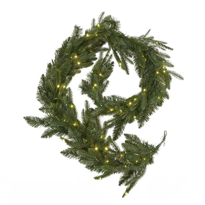 Green Pre-Lit Woodland 200 Led Fir Christmas GarlandSmall.
