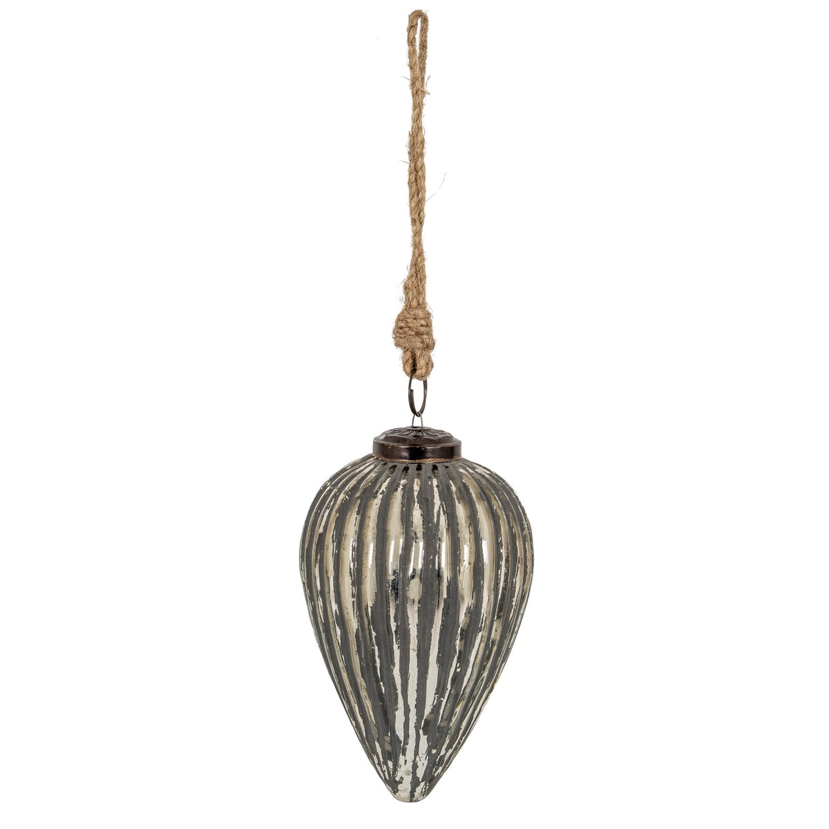 Grey Metallic Collection Large Cone BaubleSmall.