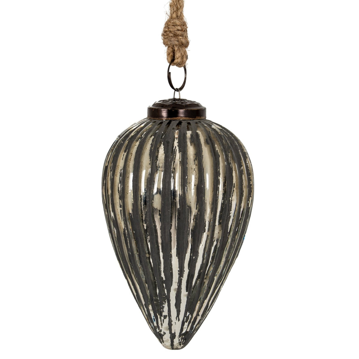 Grey Metallic Collection Large Cone BaubleSmall.