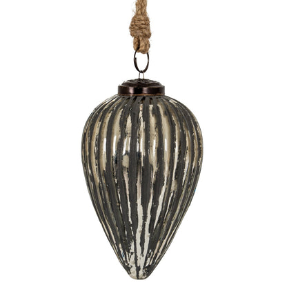 Grey Metallic Collection Large Cone BaubleSmall.