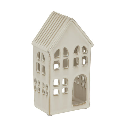 Large White Ceramic House Tea Light HolderSmall.