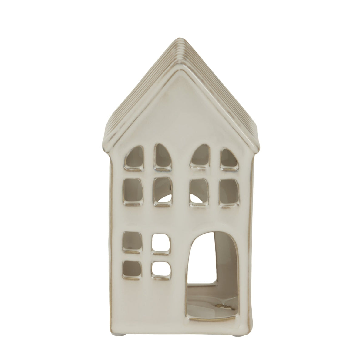 Large White Ceramic House Tea Light HolderSmall.