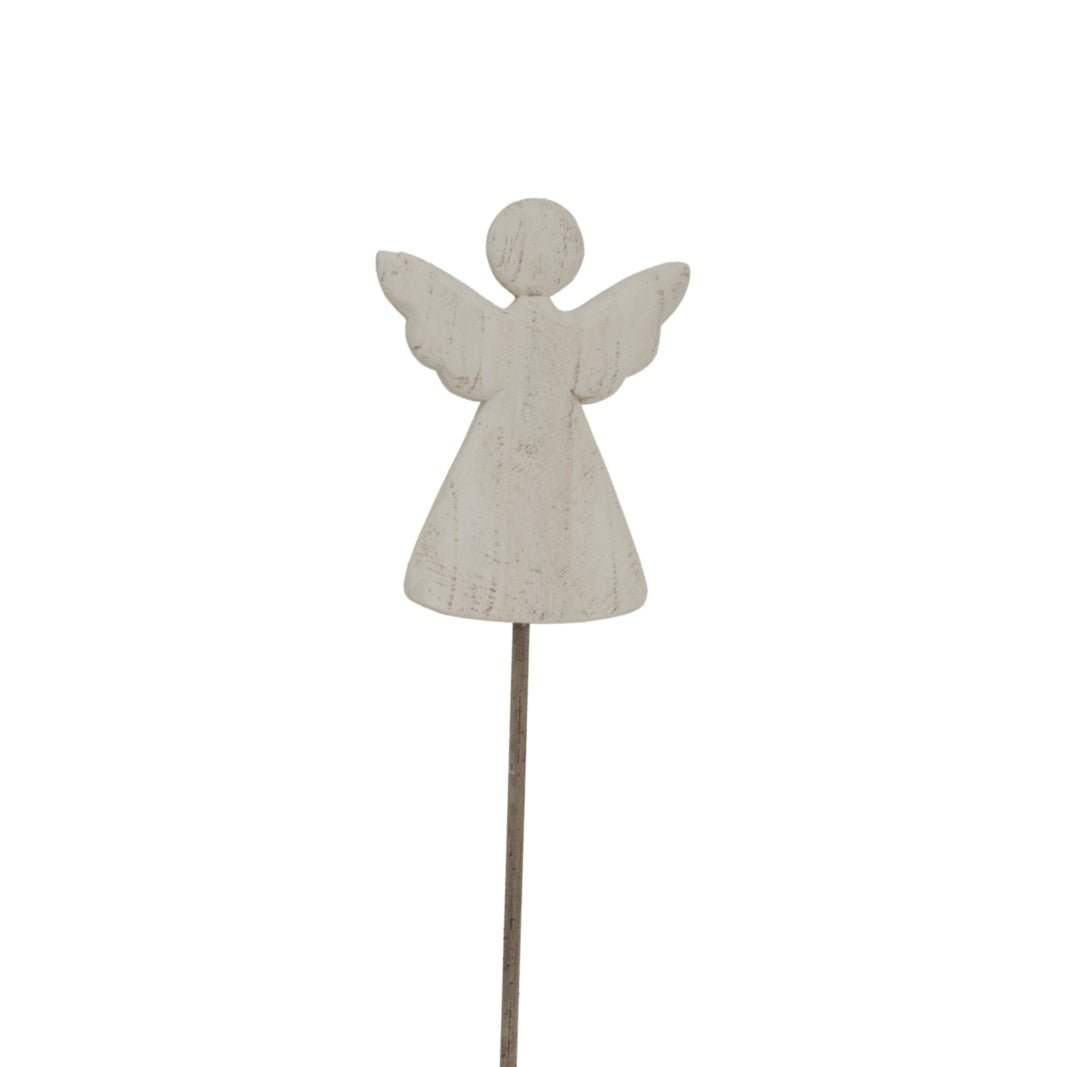 Large Whitewashed Rustic Angel On StandSmall.