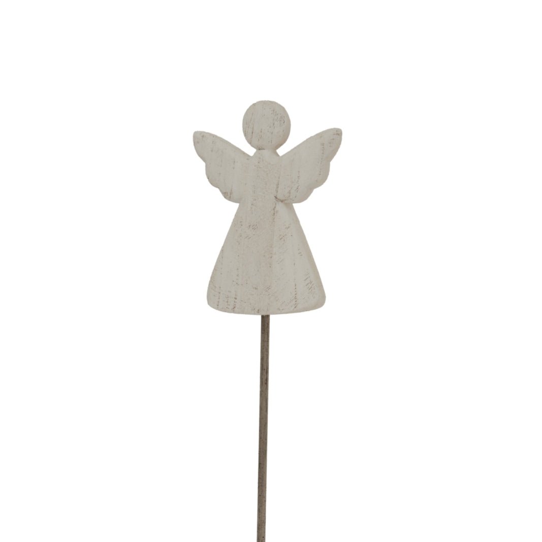 Large Whitewashed Rustic Angel On StandSmall.