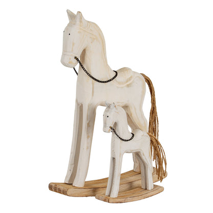 Large Whitewashed Rustic Rocking HorseSmall.