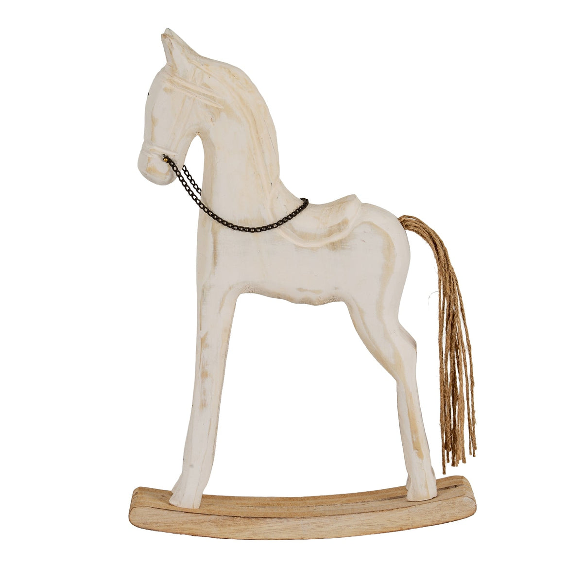 Large Whitewashed Rustic Rocking HorseSmall.