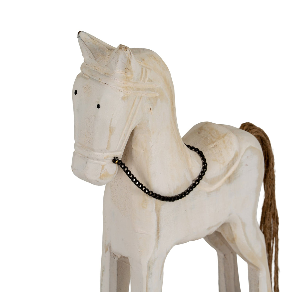 Large Whitewashed Rustic Rocking HorseSmall.
