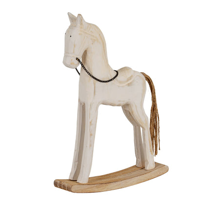 Large Whitewashed Rustic Rocking HorseSmall.