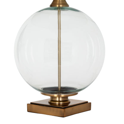 Lunel Glass Orb Table Lamp With Edged Linen ShadeSmall.