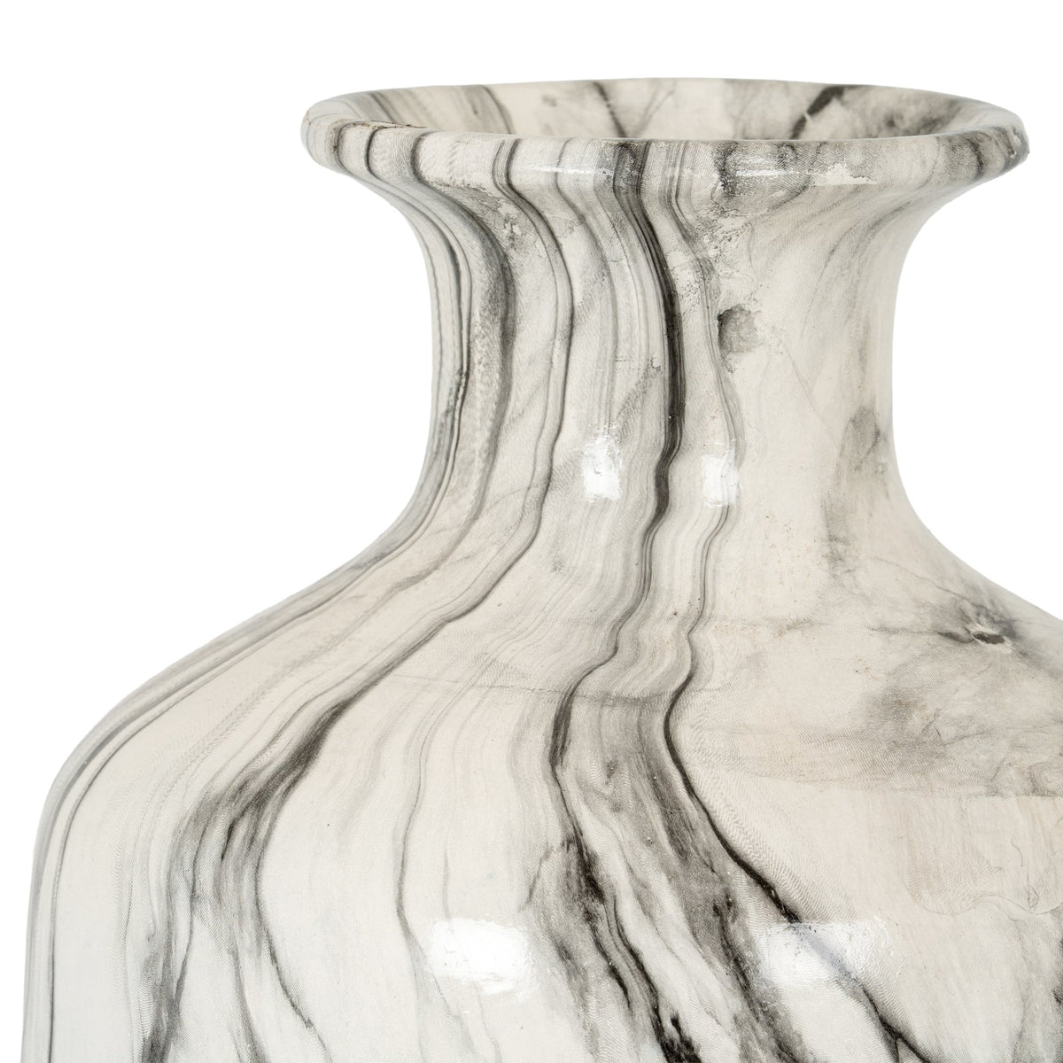 Marble Effect Squat VaseSmall.