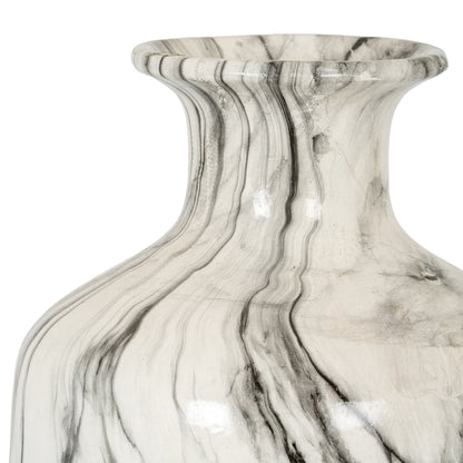 Marble Effect Squat VaseSmall.