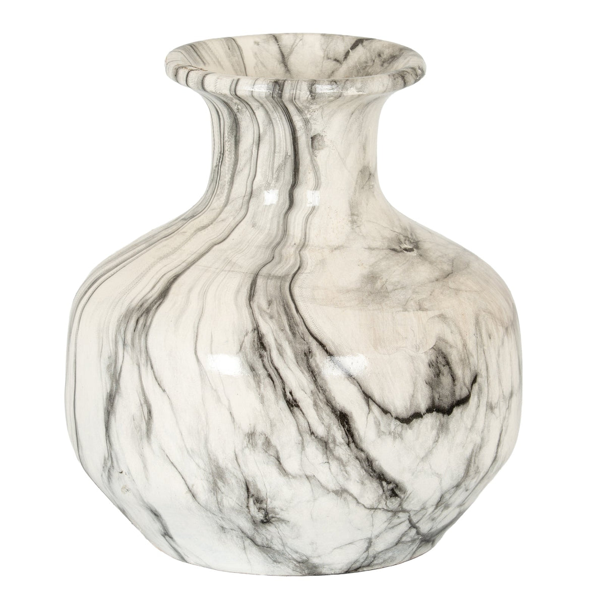 Marble Effect Squat VaseSmall.