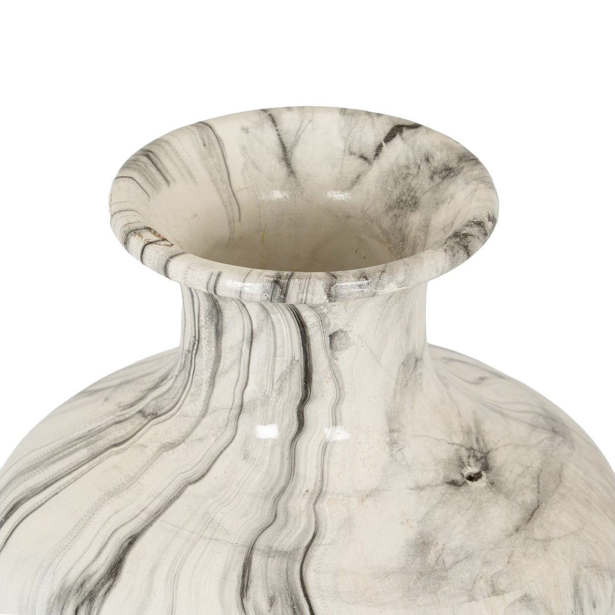 Marble Effect Squat VaseSmall.