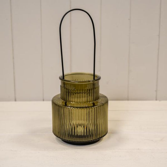 Olive Green Candle Holder Large