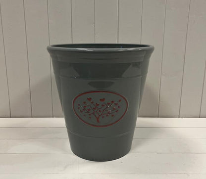 Grey Round Love Heart Tree Recycled Plastic Planter TD30cm