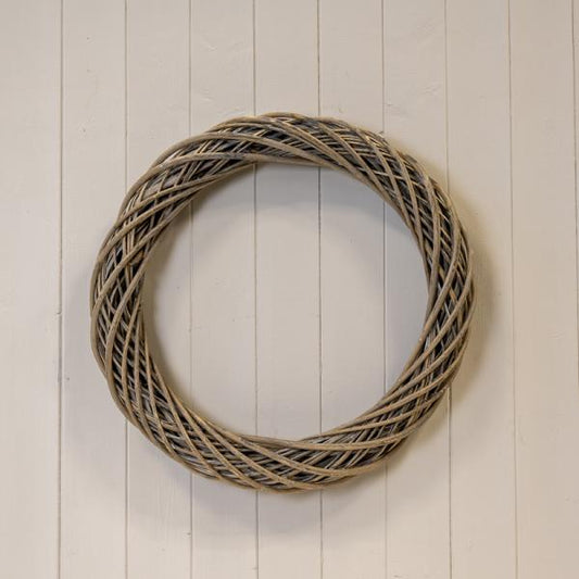 Grey Round Thick Willow Wreath