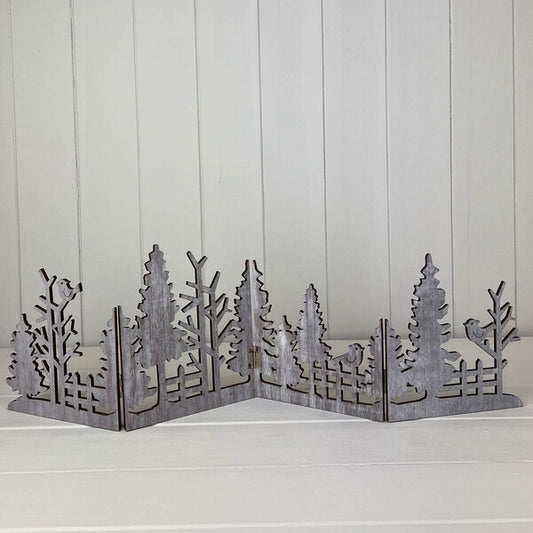 Grey Wooden Christmas Scene Display