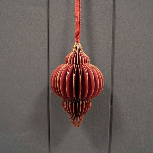 Hanging Handmade Burgundy Lantern Paper Decoration - Box of 6