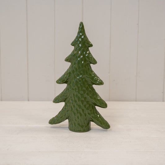Large Dimpled Green Ceramic Christmas Tree Ornament