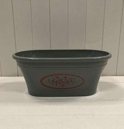 Grey Round Love Heart Tree Trough Recycled Plastic Planter 7.7LTR