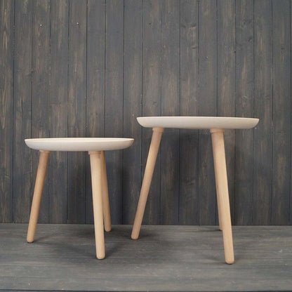 Set Of Two Earthy Oatmeal Chaff Side Tables