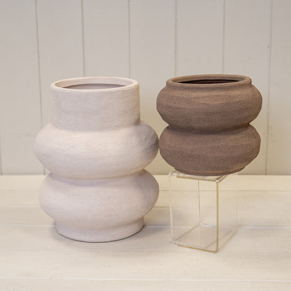Stone White Scultptured Vase.